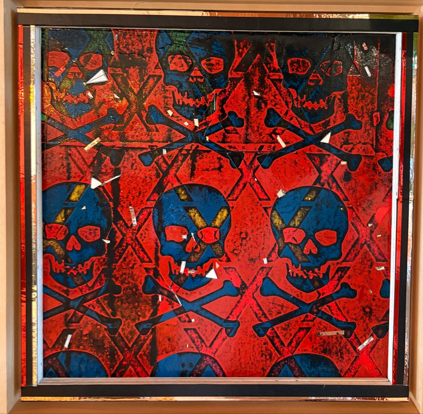 Crimson Skull – Mixed Media - 12"x12"