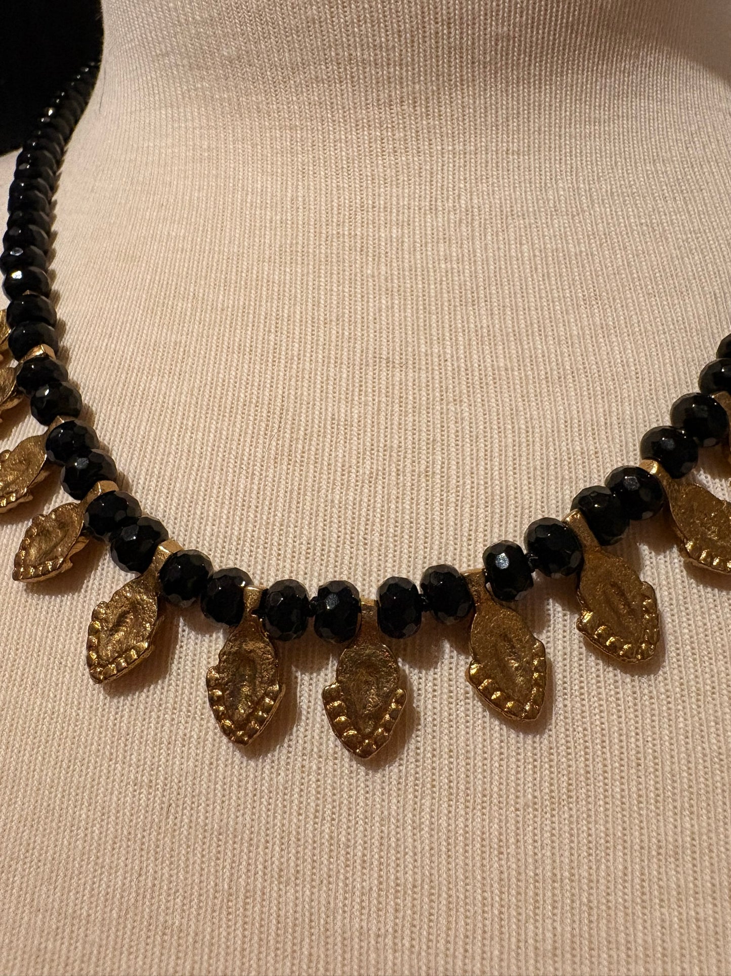 Onyx with Brass Charms - Short