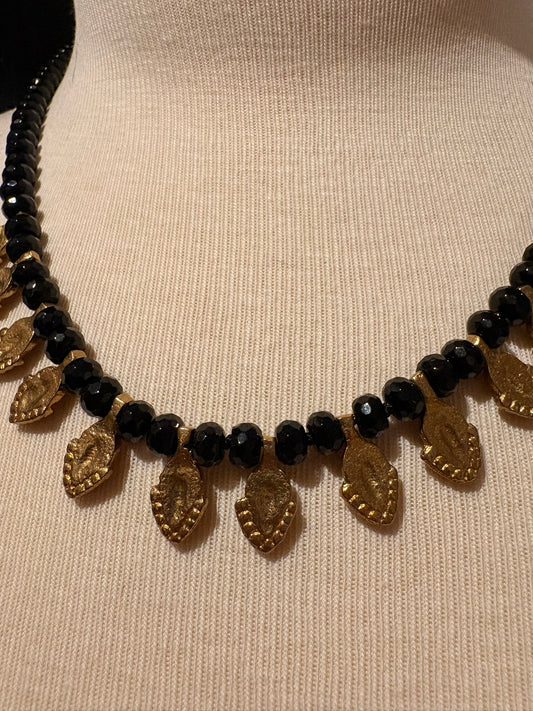 Onyx with Brass Charms - Short