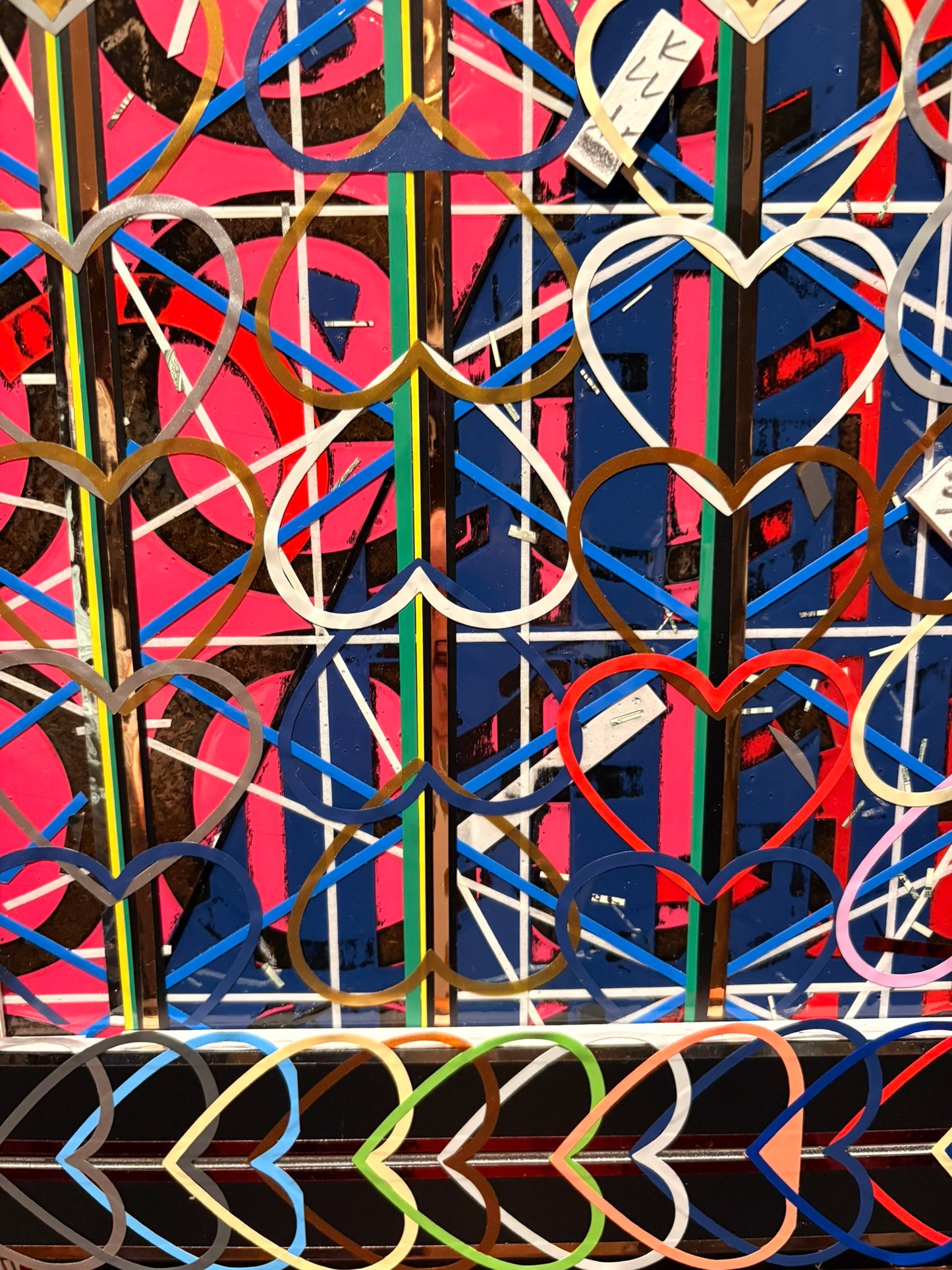 Electric Hearts - MIxed Media - 12"x24"