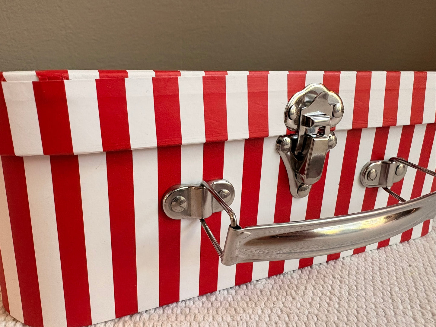 Handmade Miniature Bathroom Room Box with Clawfoot Tub in Paperboard Suitcase