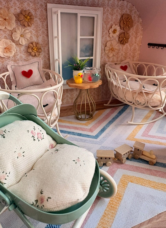 Handmade Sweetheart Nursery Paperboard Suitcase Dollhouse