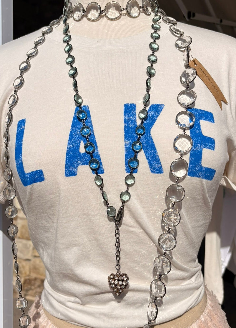 Lake Graphic Tee – Vintage Blue Lettering Relaxed Fit T-Shirt