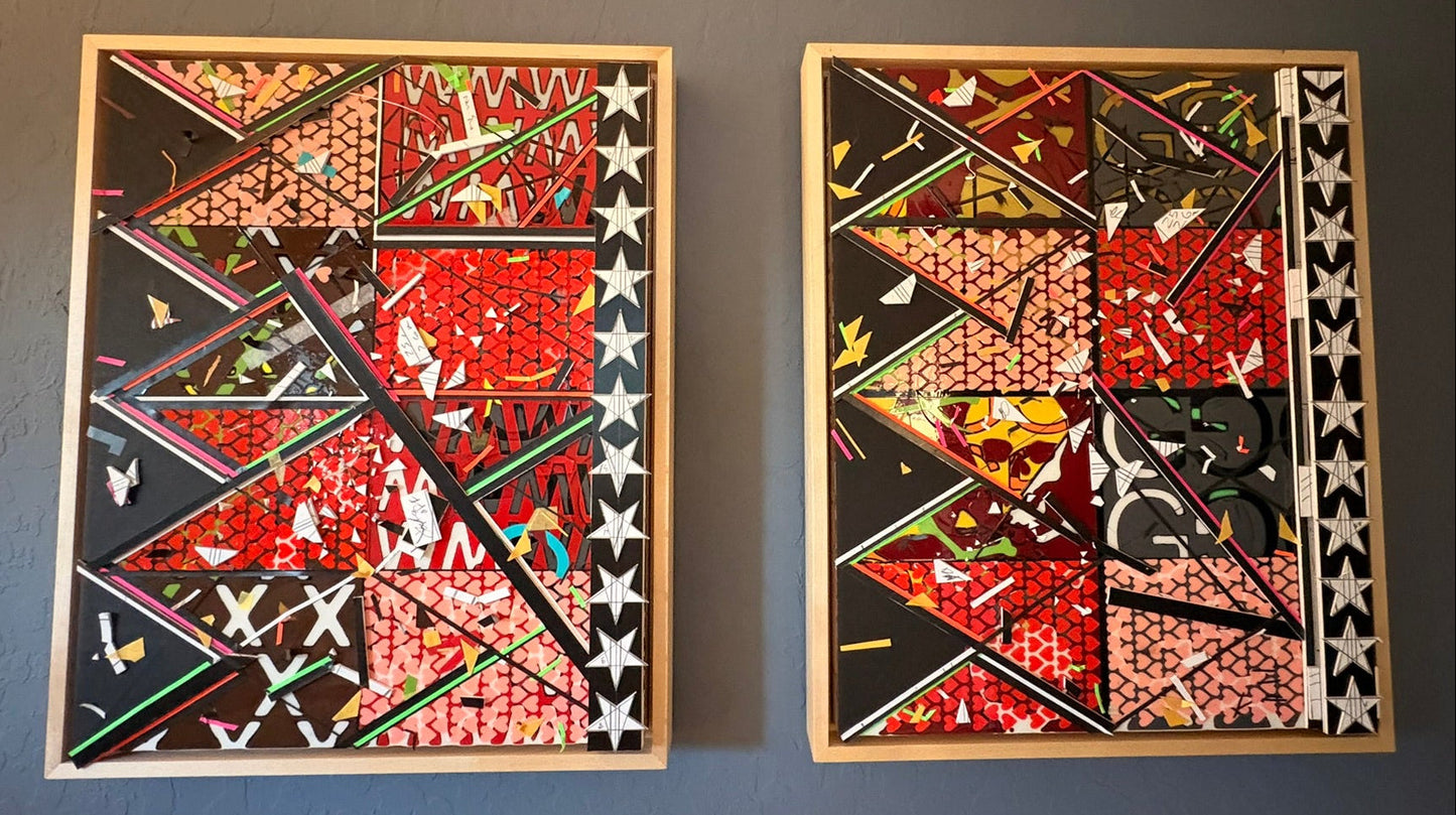 Fault Lines in Parallel - Mixed Media - 16" x 20" each