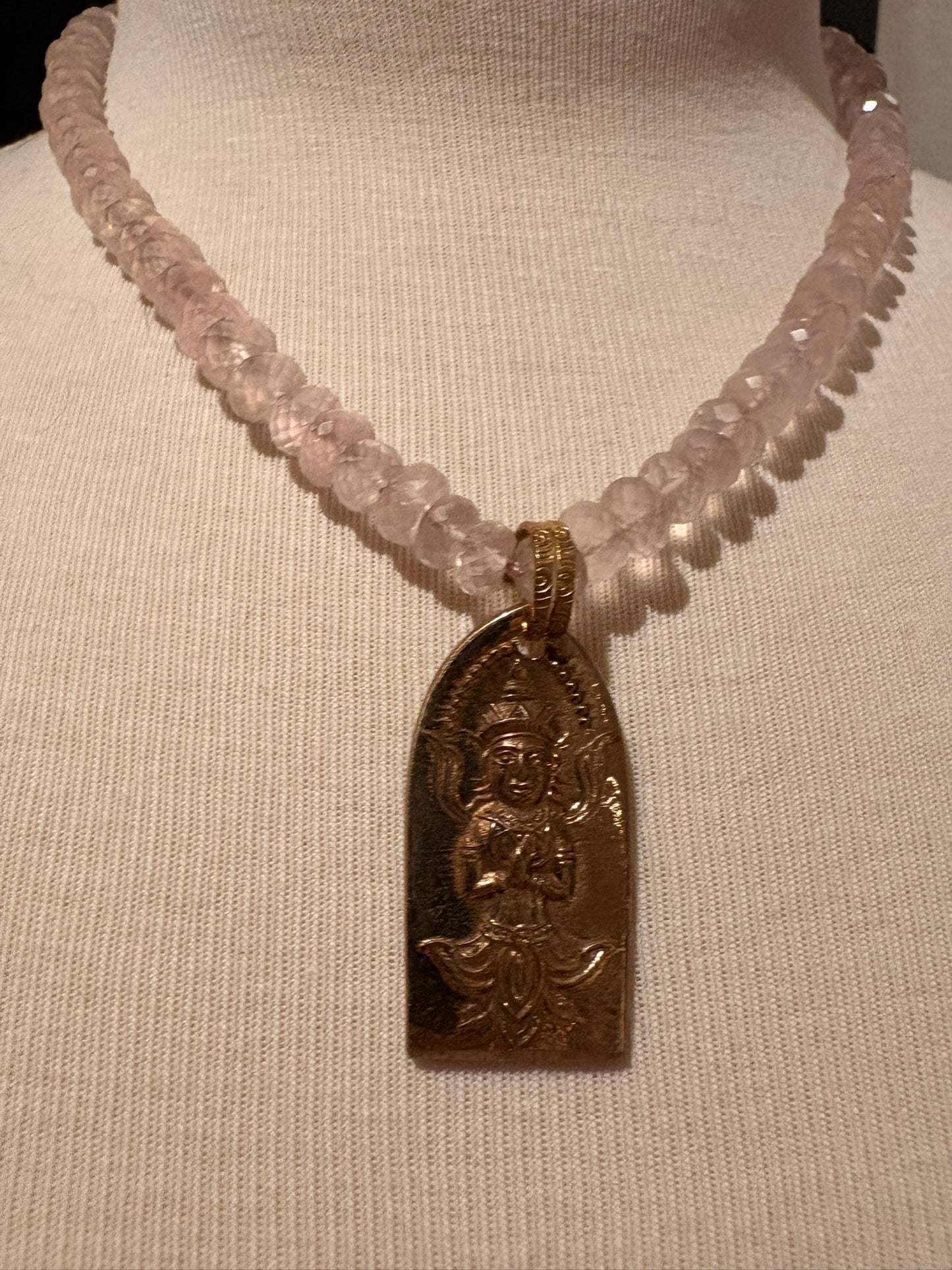 Rose Quartz with Buddha Necklace