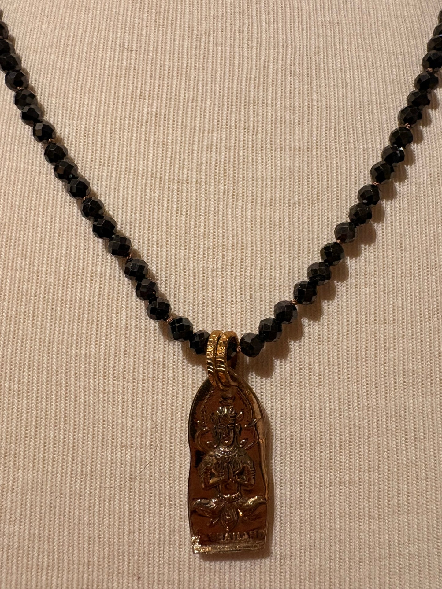 Cubic Zirconia with Brass Buddha Necklace
