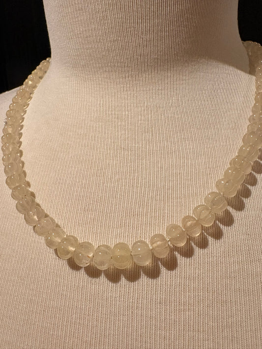 Lemon Quartz with Diamond Clasp Necklace