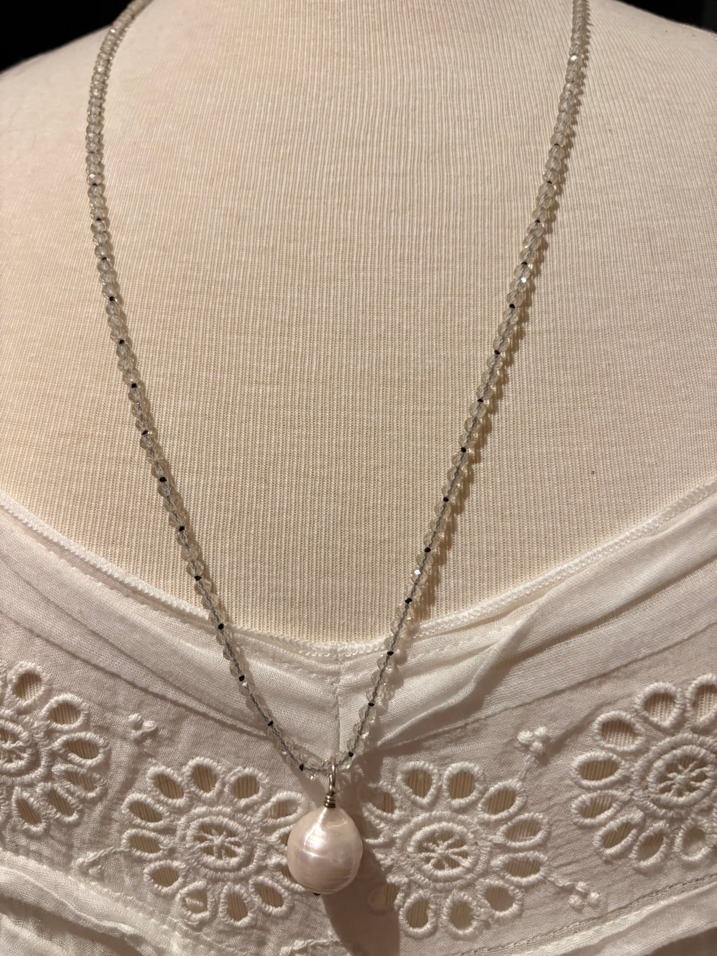 Lemon Quartz with Baroque Pearl Pendant