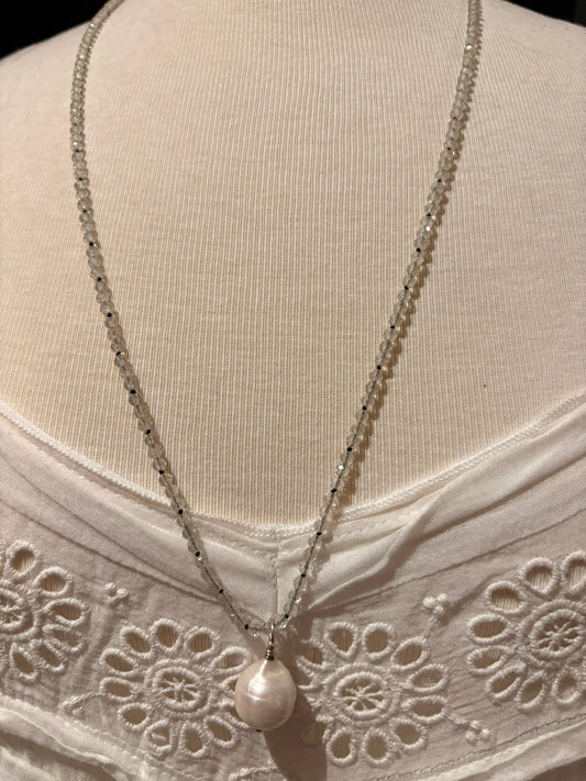 Lemon Quartz with Baroque Pearl Pendant