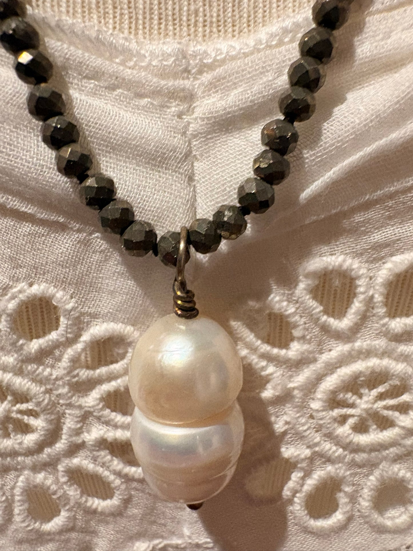 Pyrite with Jumbo Pearl