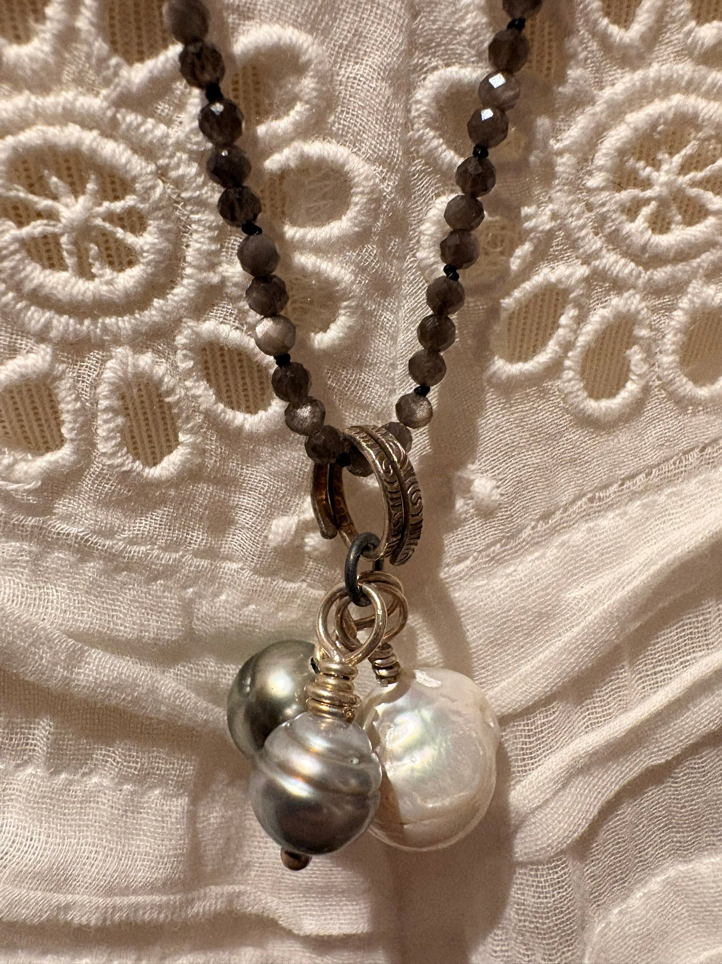 Obsidian with Tahitian Pearl Necklace