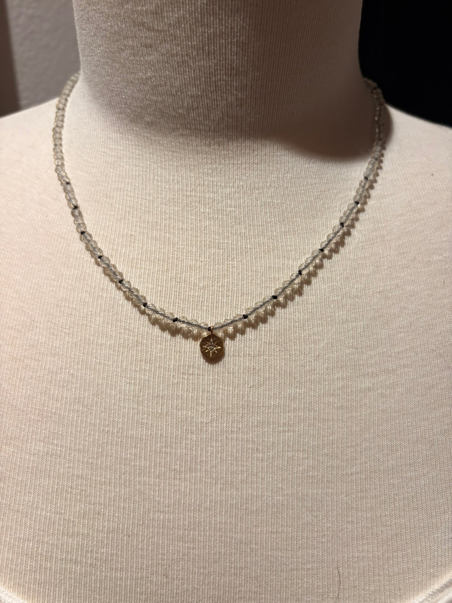 Lemon Quartz with Cubic Zirconia Star Pendant
