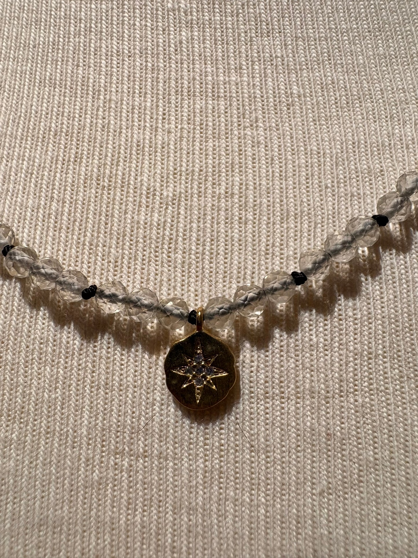 Lemon Quartz with Cubic Zirconia Star Pendant