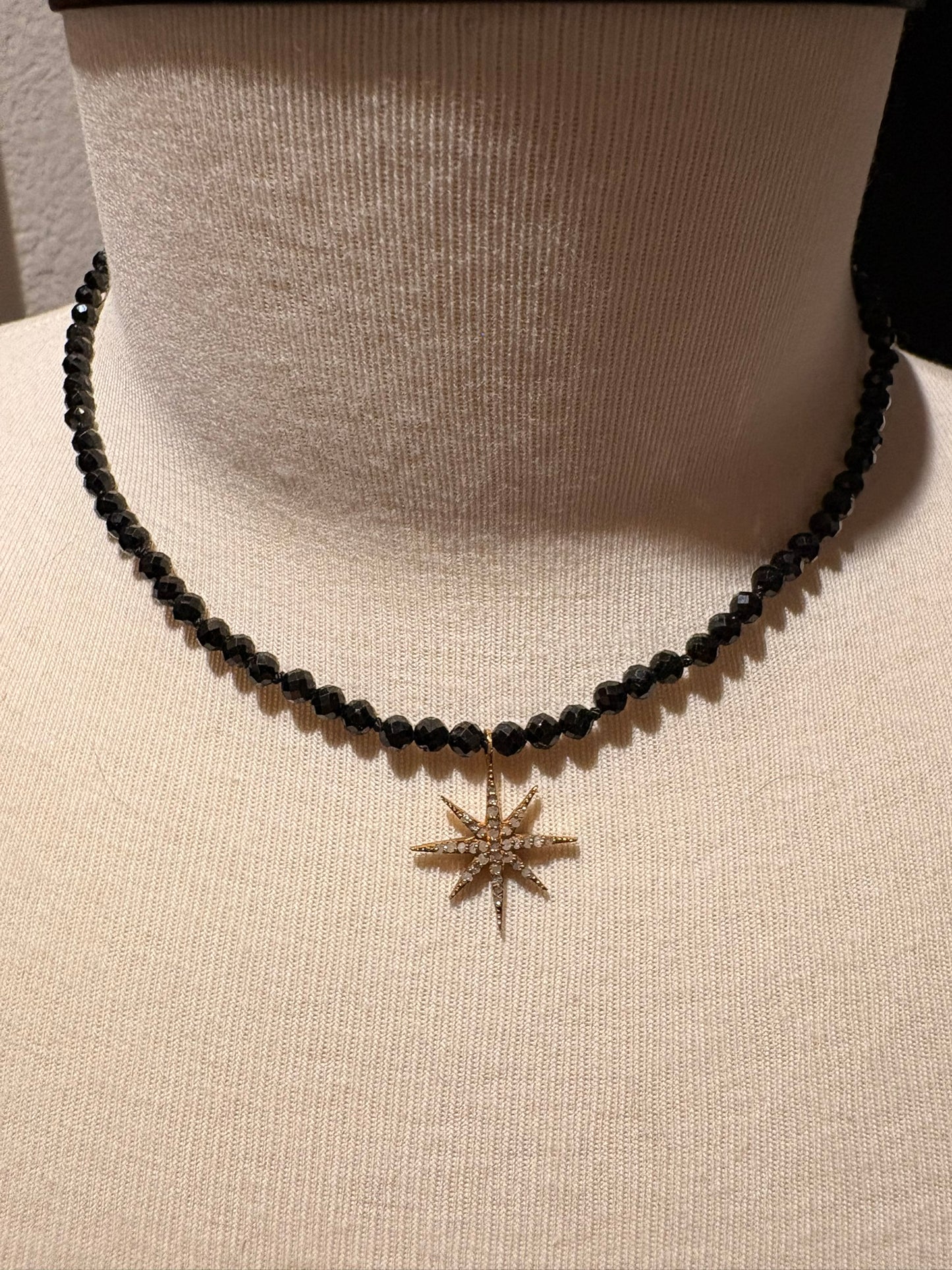 Spinel with Diamond Star Pendant