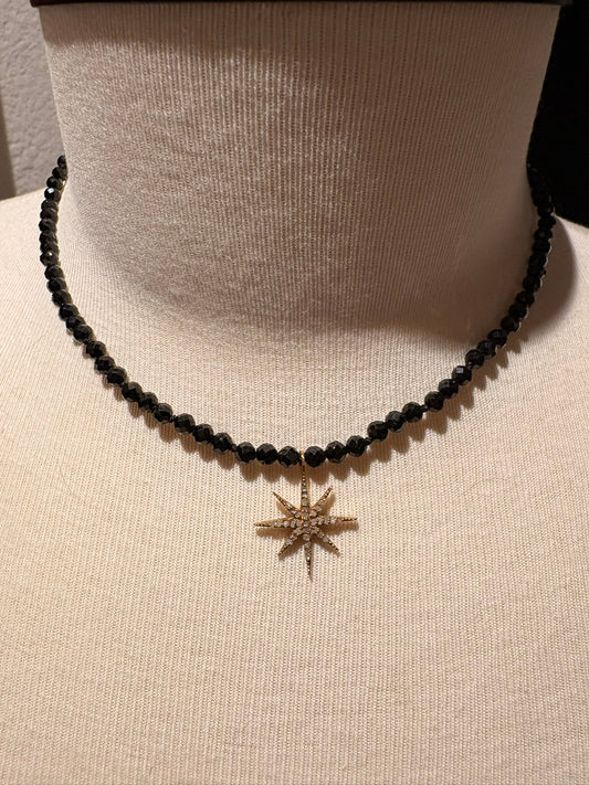 Spinel with Diamond Star Pendant