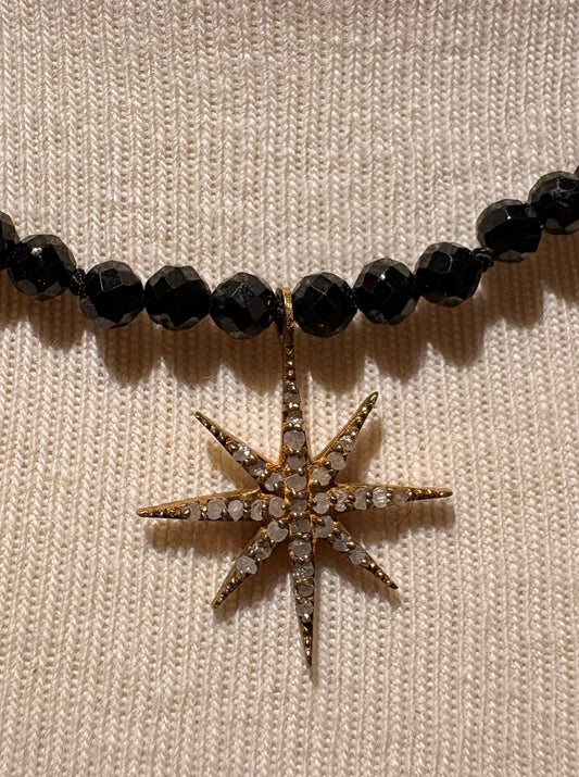 Spinel with Diamond Star Pendant