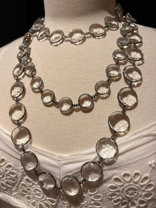 Quartz Chain with Diamond Clasp Necklace