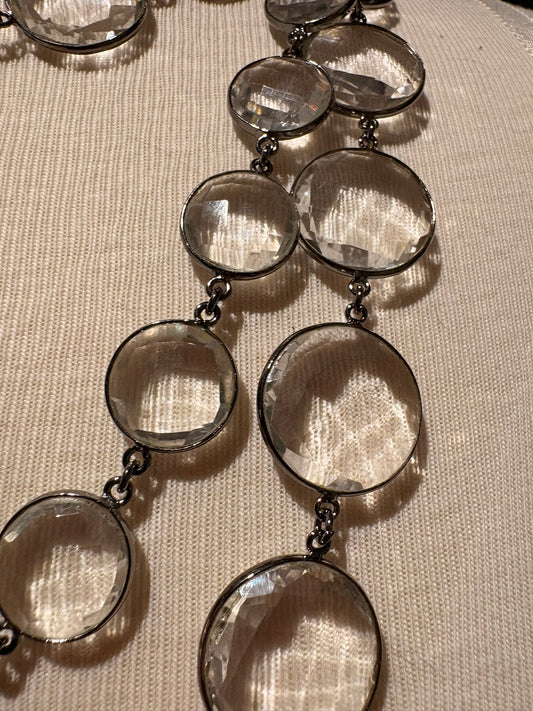 Quartz Chain with Diamond Clasp Necklace