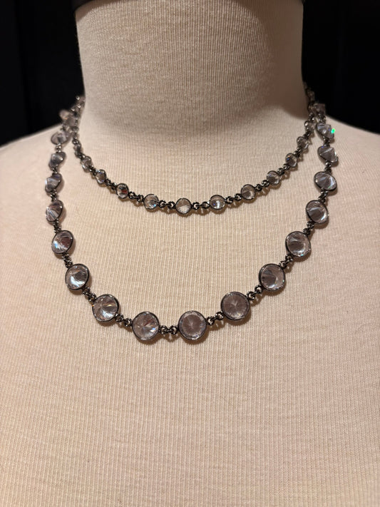 Cubic Zirconia with Diamond Clasp Necklace