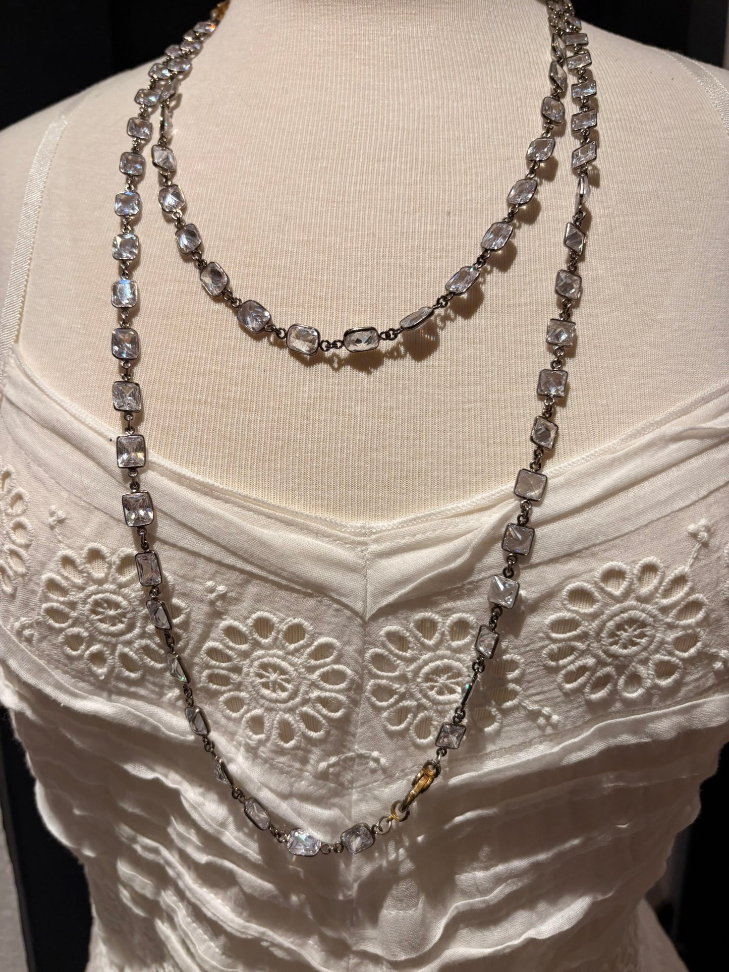 Cubic Zirconia with Diamond Clasp