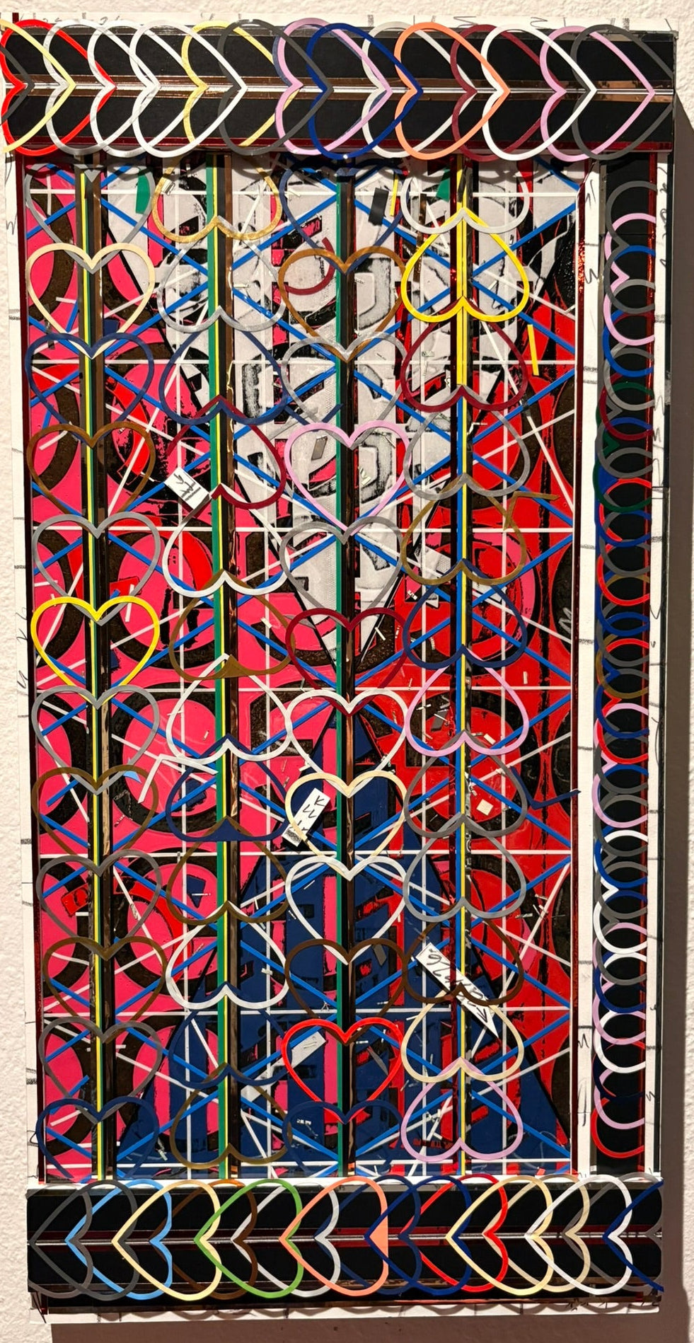 Electric Hearts - MIxed Media - 12"x24"