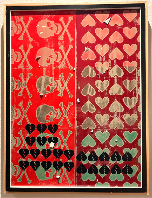 Love / Mortality - Mixed Media: 16" x 20" (framed)