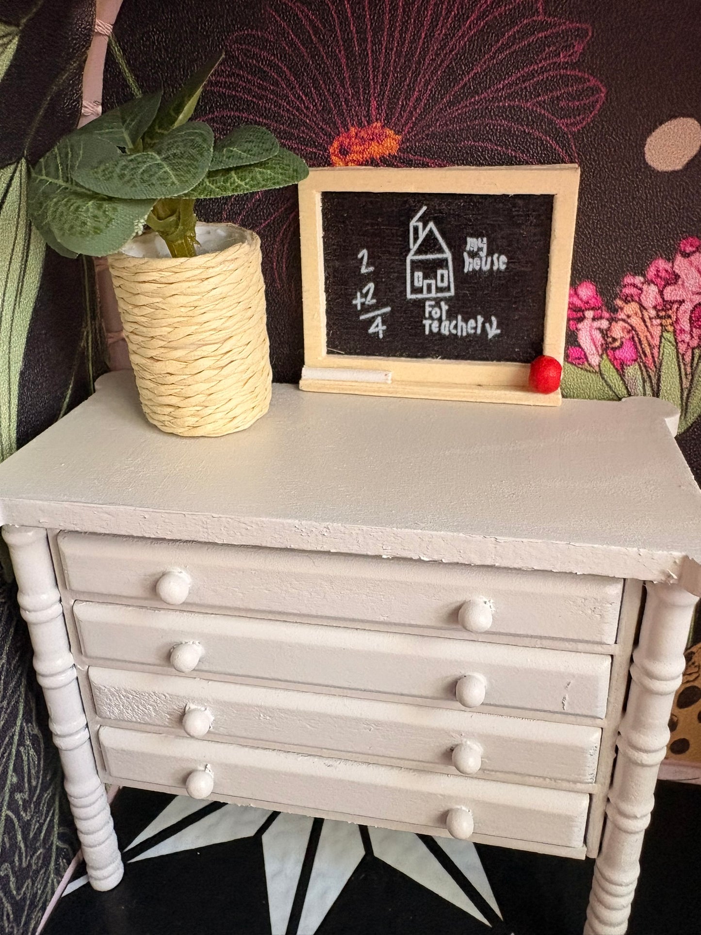 Handmade Enchanted Nursery Dollhouse in a Paperboard Suitcase