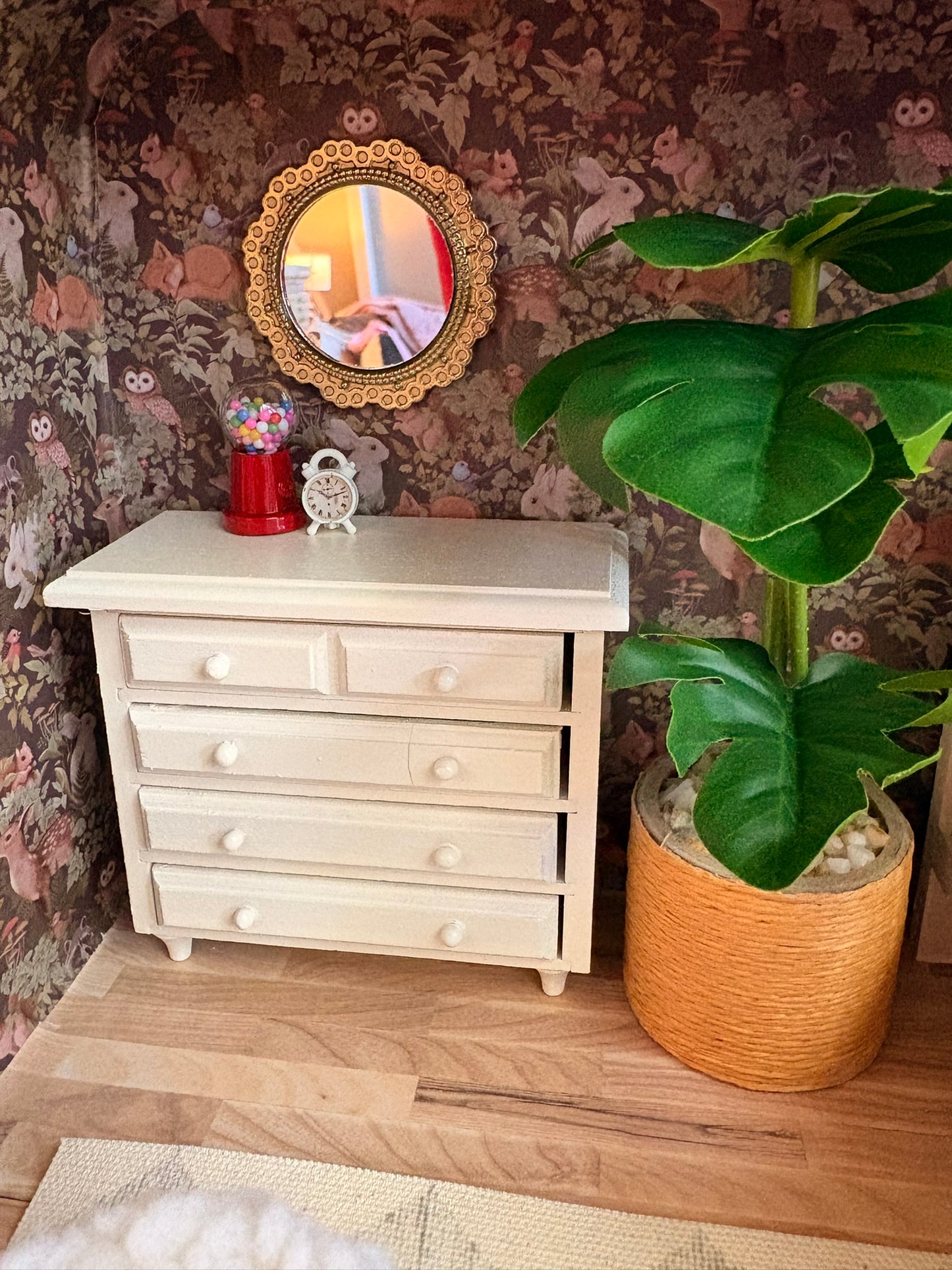 Whimsical Woodland Nursery Dollhouse in Paperboard Suitcase