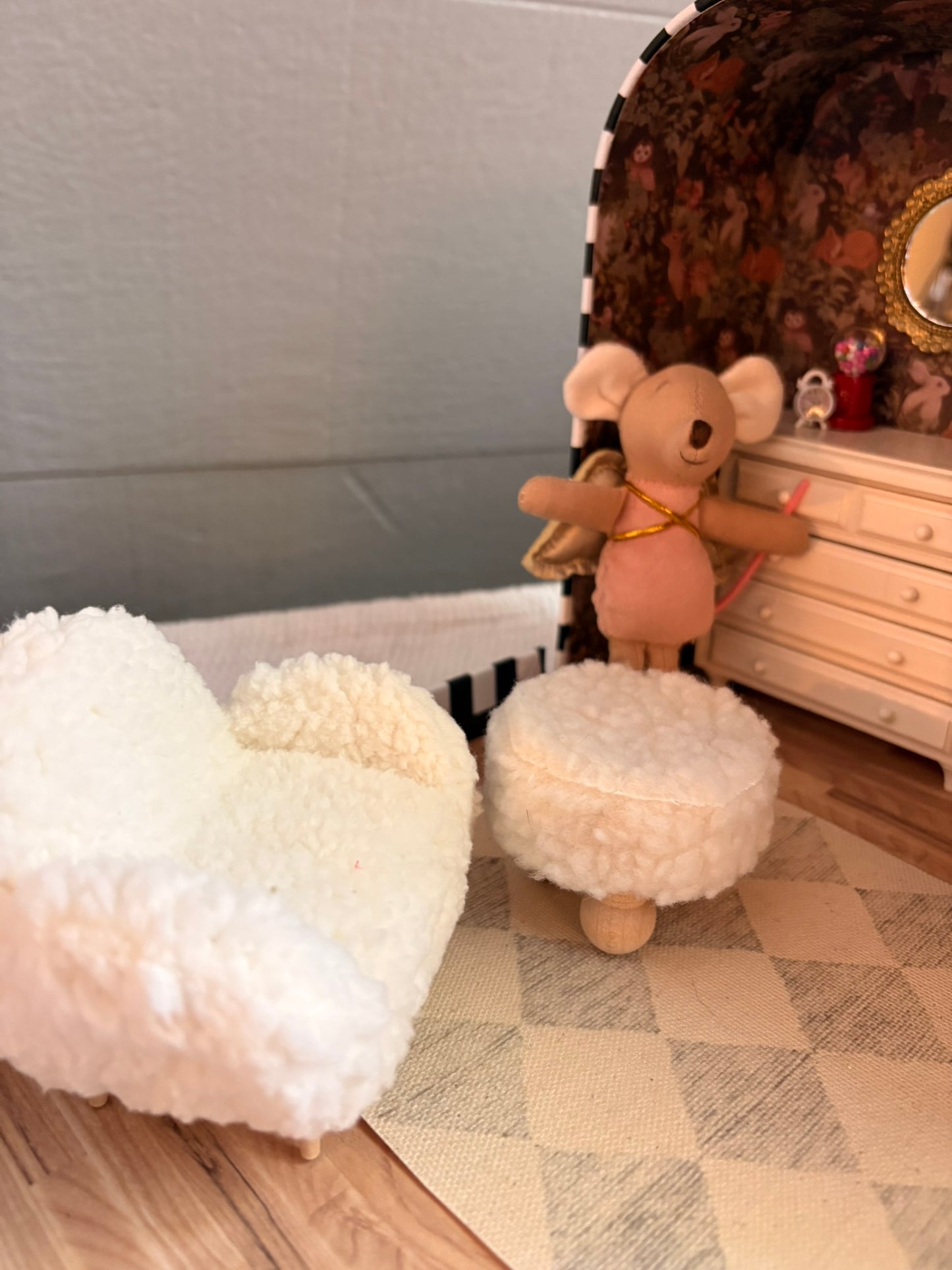 Whimsical Woodland Nursery Dollhouse in Paperboard Suitcase