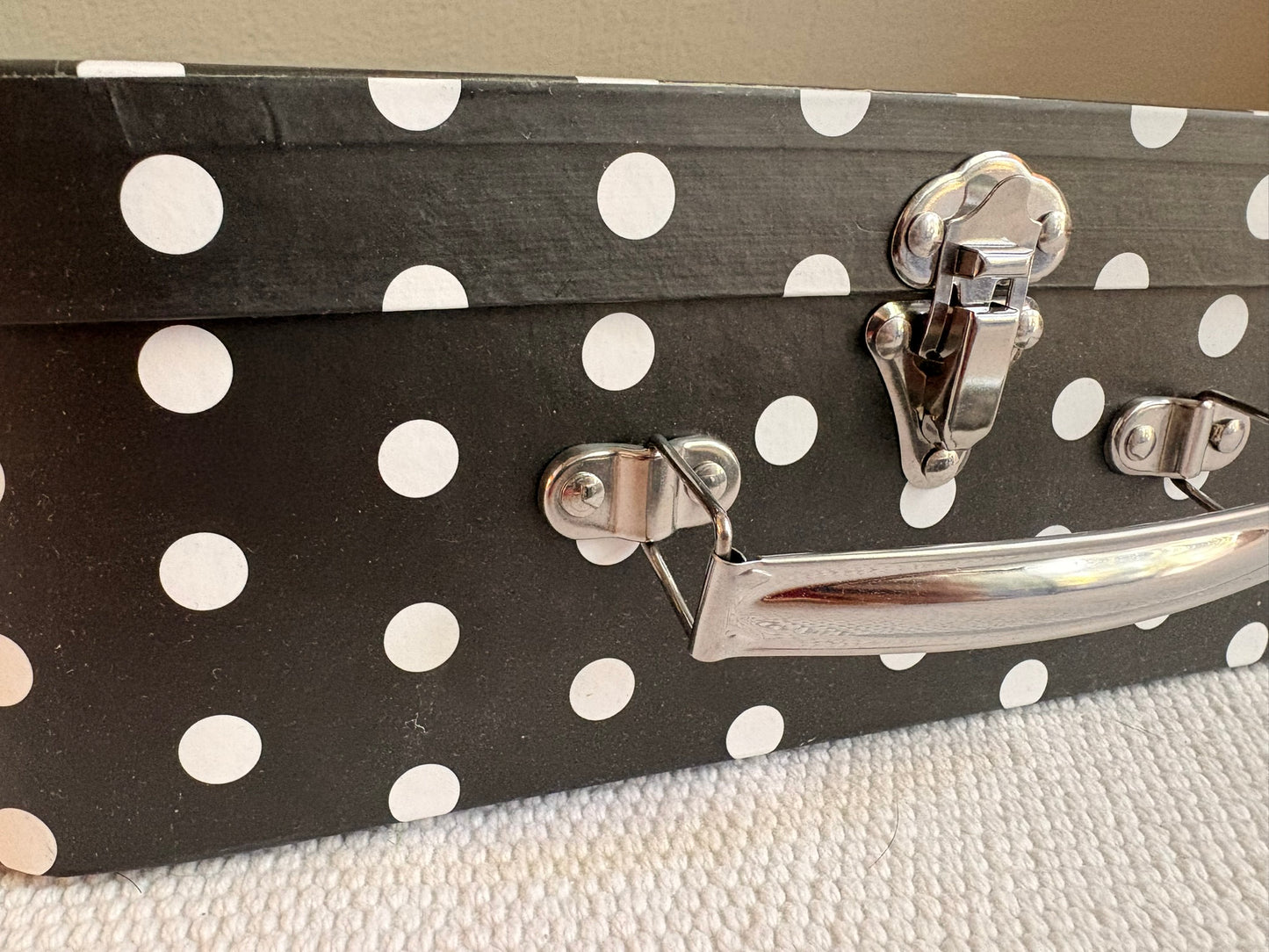 Cozy Woodland Lodge Dollhouse in Polka Dot Paperboard Suitcase