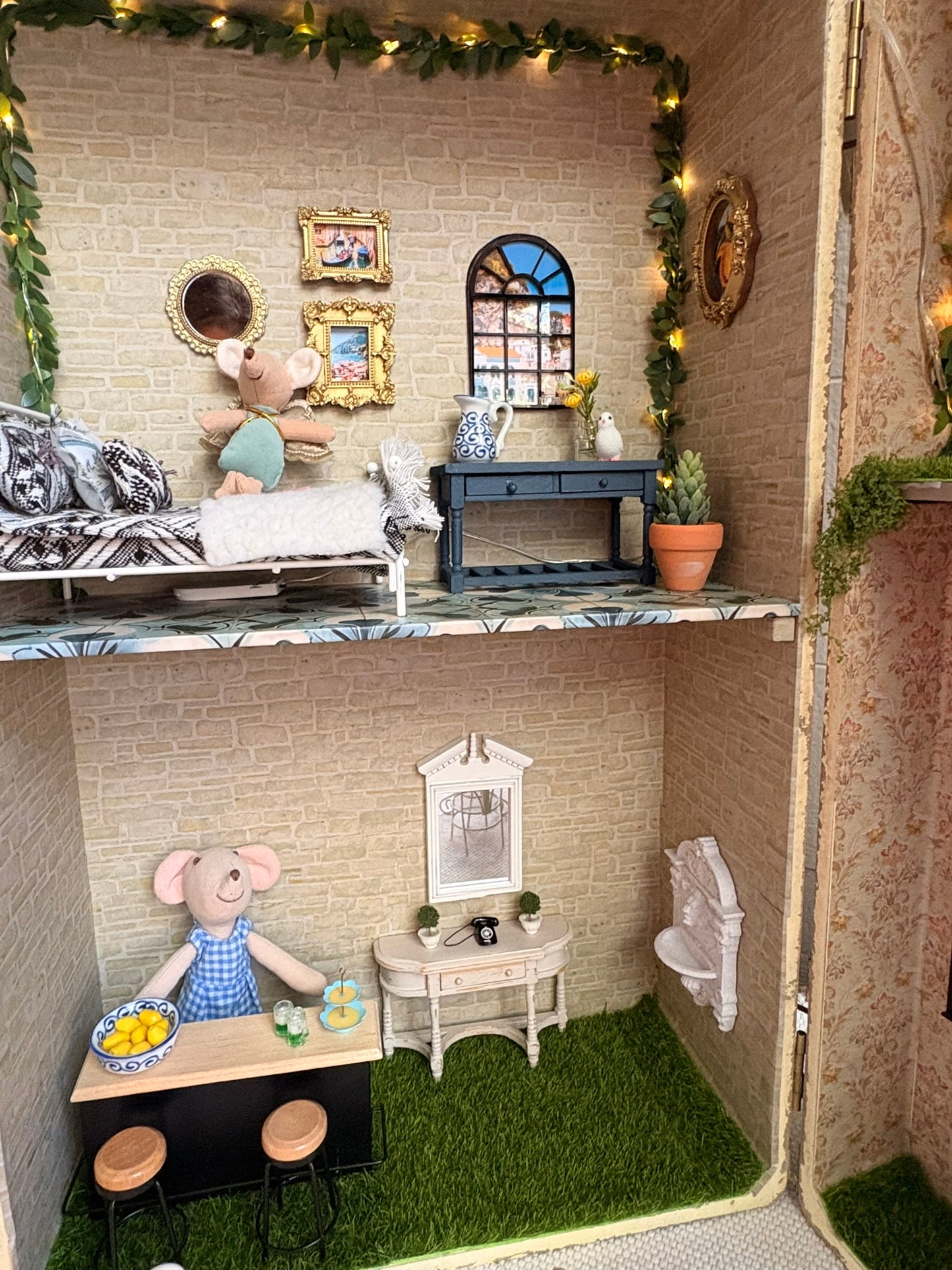 Ciao Amalfi Italian Villa Dollhouse in Vintage Suitcase