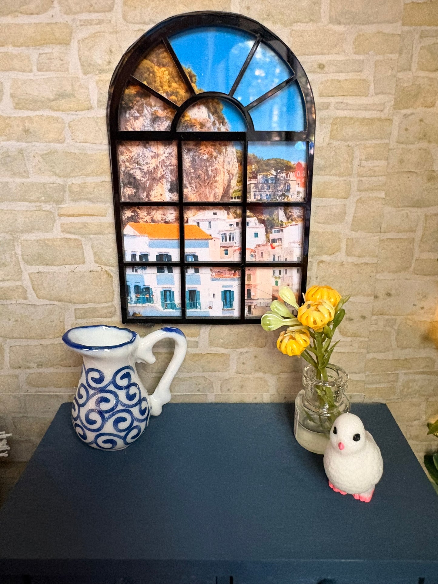 Ciao Amalfi Italian Villa Dollhouse in Vintage Suitcase