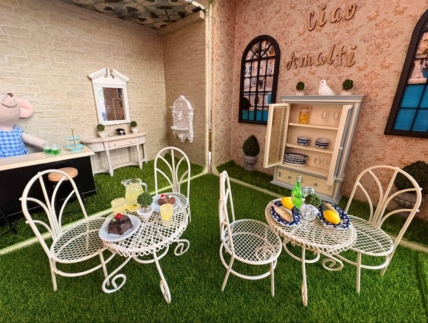 Ciao Amalfi Italian Villa Dollhouse in Vintage Suitcase