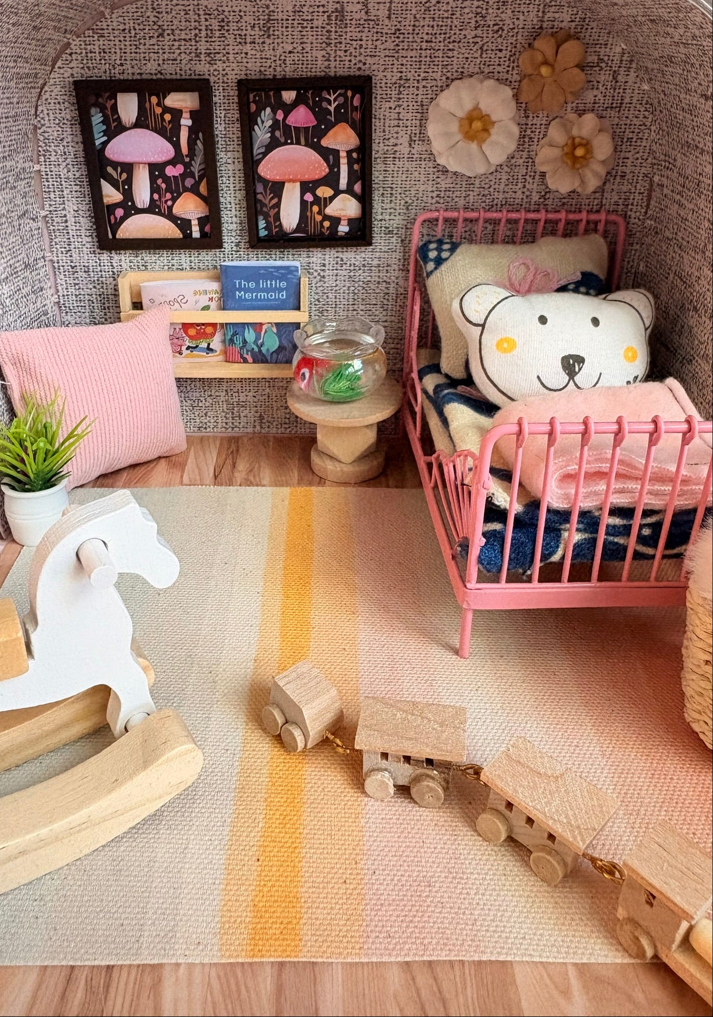 Whimsy Cottage Dollhouse in a Paperboard Suitcase