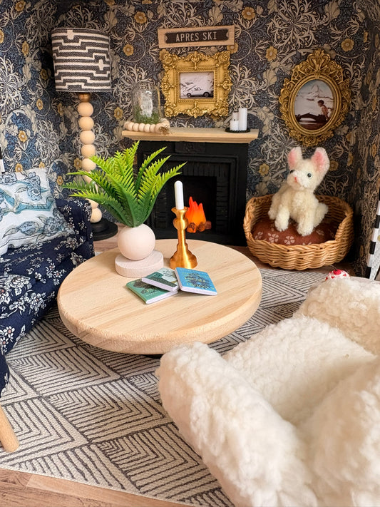 Après Ski Fireside Cottage Paperboard Suitcase Dollhouse