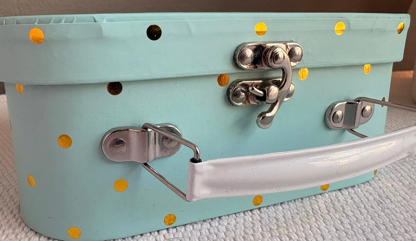 Blush & Gold Miniature Bathroom Paperboard Suitcase Dollhouse