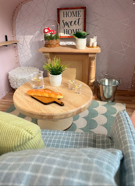 Cozy Cottage Living Room Paperboard Suitcase Dollhouse