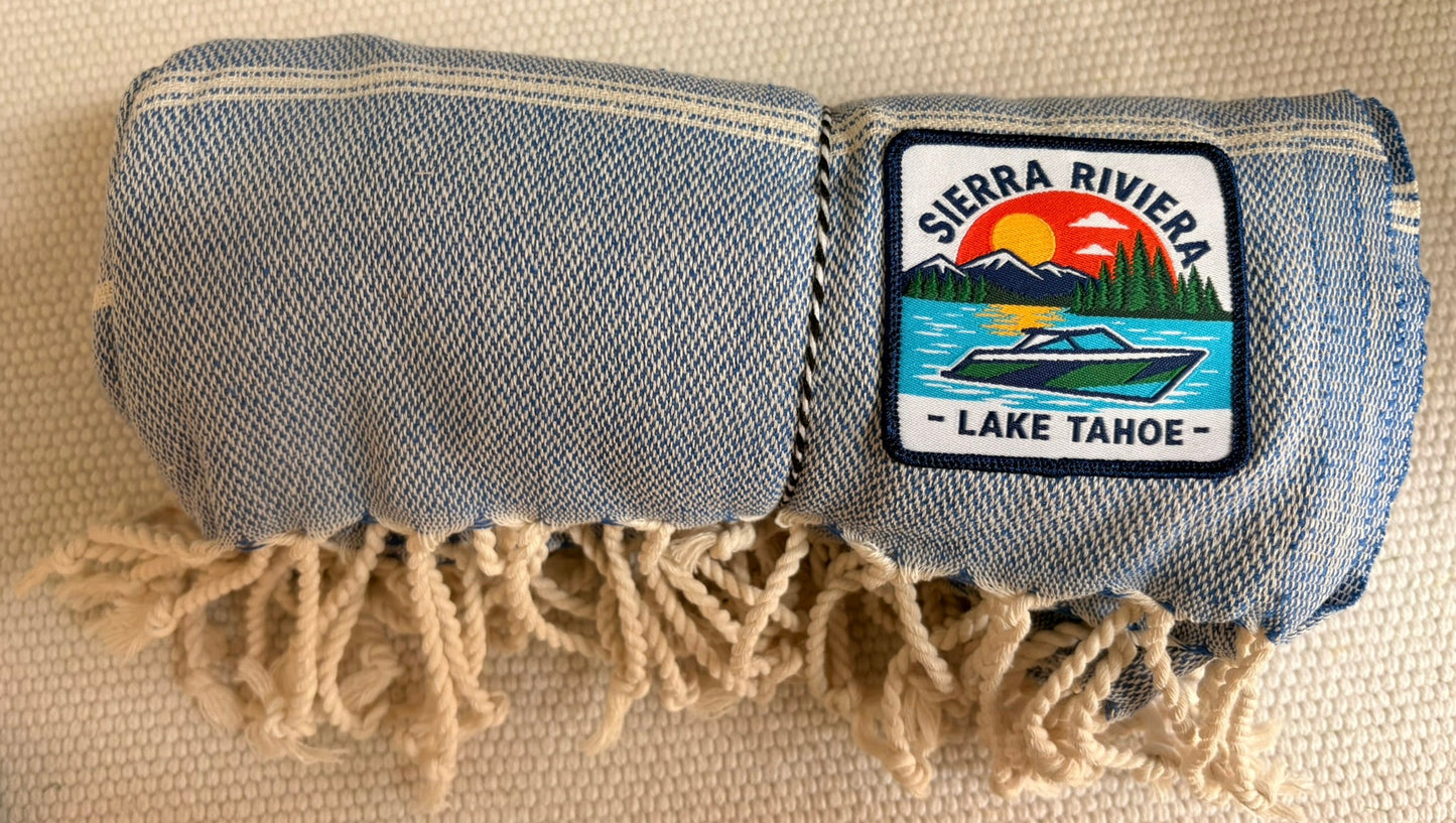 Sierra Riviera Lake Tahoe Turkish Cotton Beach Towel – Blue Striped